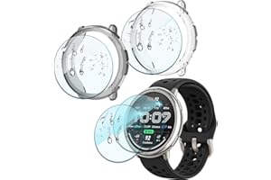 ISRCNST SRcnst Screen Protector Compatible for Amazfit Active 2 - HD Clear Protective Film Kit (4+2 Pack, Non-Glass) & TPU Case Cover