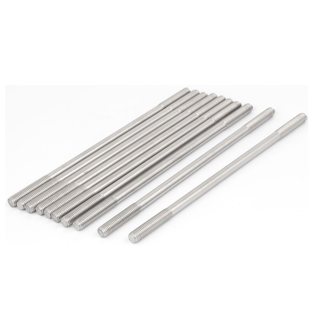 Sourcingmap M8 x 200mm Tight Adjustable Push Rod Double End Thread Stud Screw Bolt 10pcs