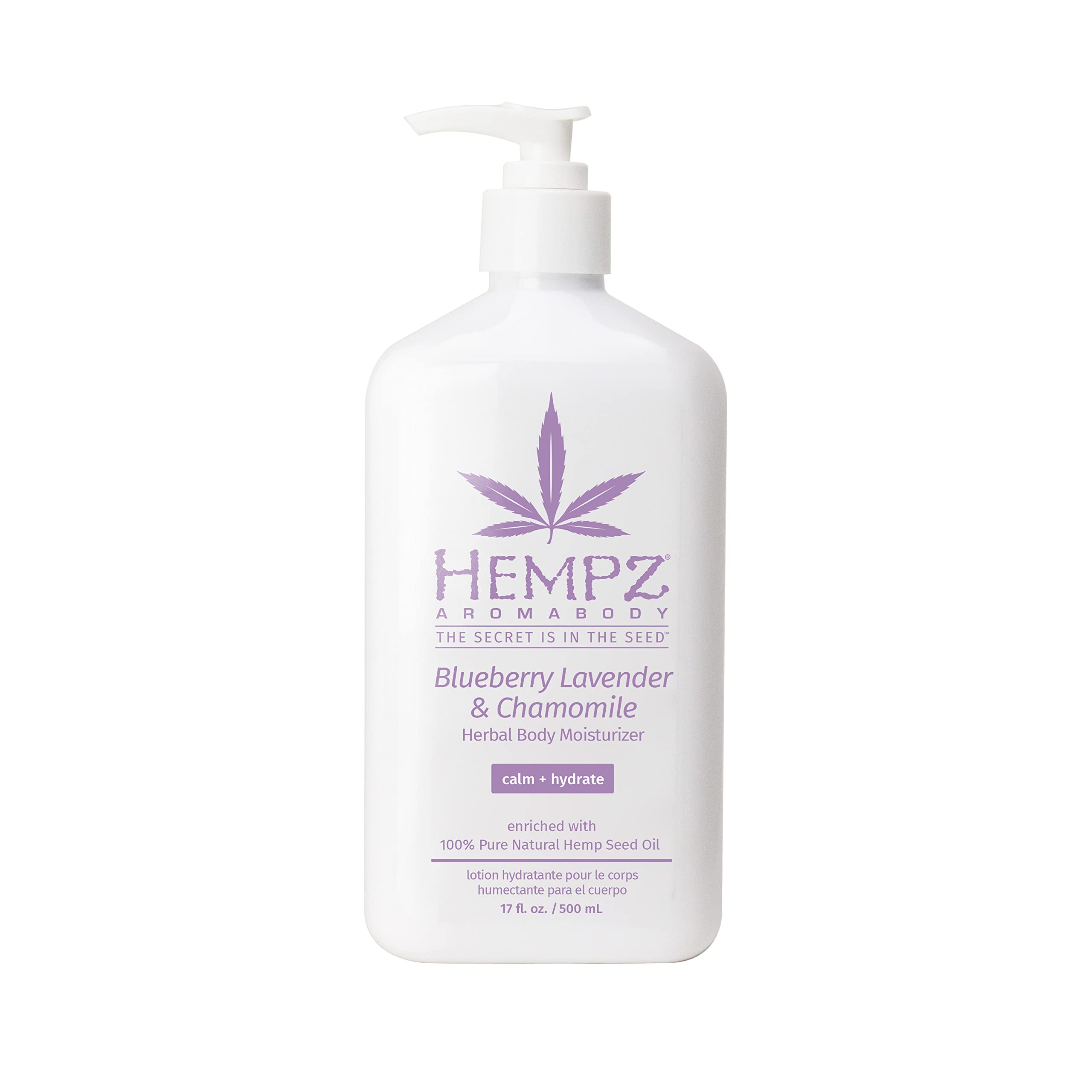Hempz Blueberry Lavender & Chamomile Herbal Body Moisturizer, 17 Fl Oz, Pack of 1