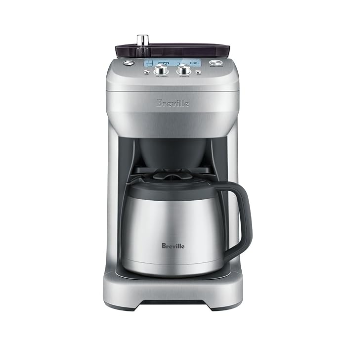 Breville Stainless Steel Programmable Grind Control Coffee Maker with Removable Storage Hopper and Digital Clock Display, Silver