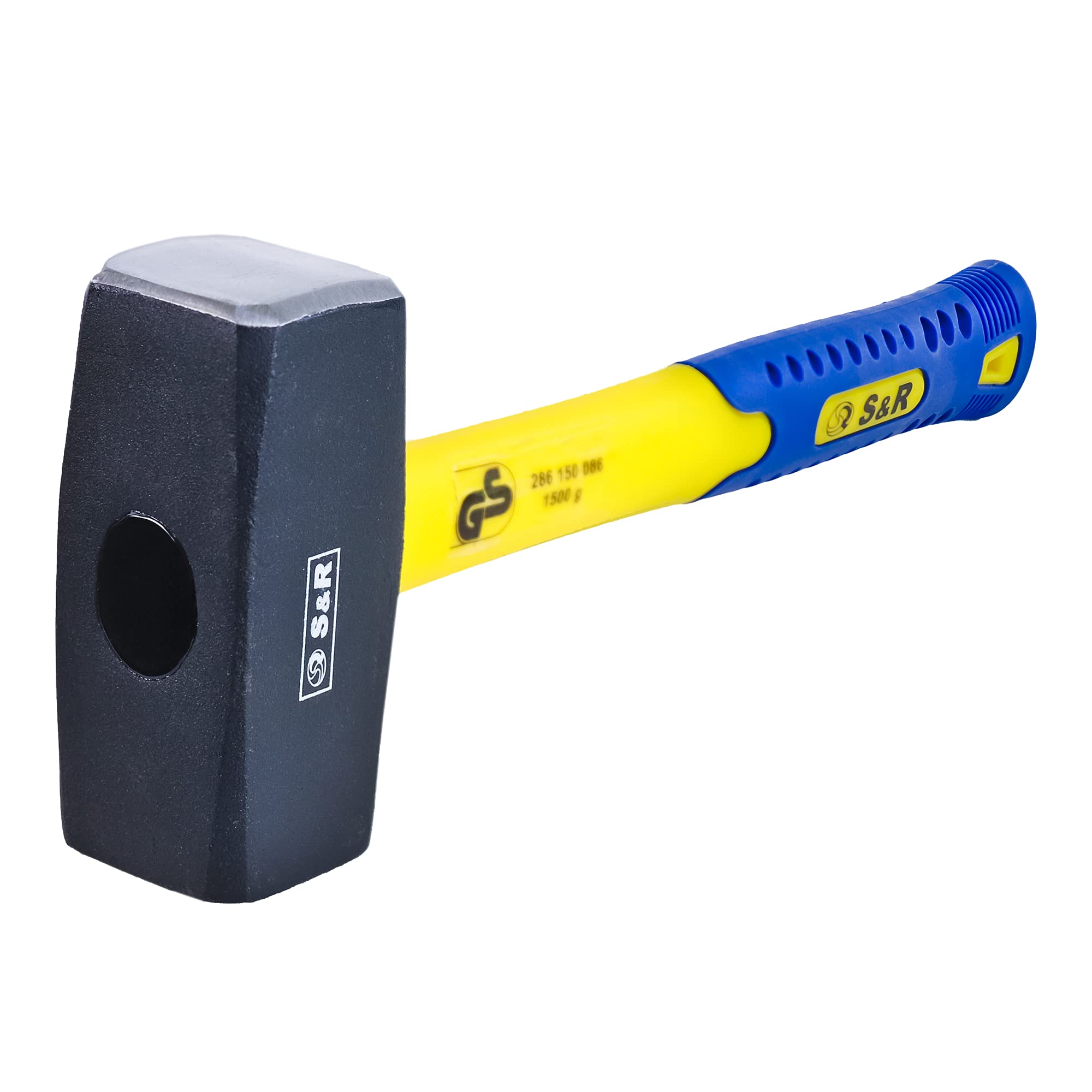 S&R Club Hammer with Fiberglass Handle Made of Forged Steel C50 (1500g)