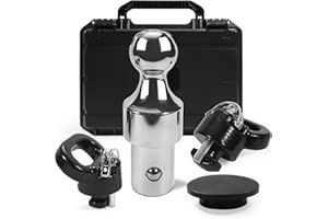 QUEENCAR Gooseneck Ball Kit 60638, Puck System Gooseneck Hitch for 2013-2024 Dodge Ram 2500/3500, 2-5/16 Inch Ball, 2 Safety Chain Anchors | 38000 lbs GTW/9500 lbs VTW (Includes Box)