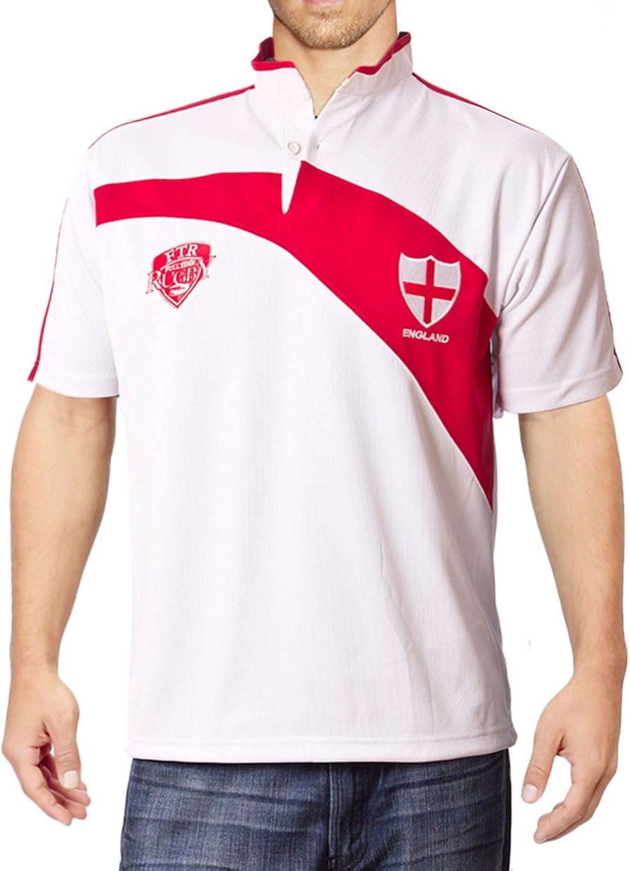 Men's England Rugby Shirt White Amazon.co.uk Clothing