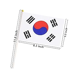 50 Pack South Korean Flags on Stick - Small Mini