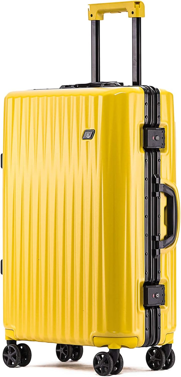 Amazon ボンイージ Bonyage スーツケース アルミフレーム 耐衝撃 キャリーケース 機内持込 キャリーケース 軽量 キャリーバッグ 人気 大型 Tsaロック付き 静音 旅行出張 サメの歯形 1年保証 スーツケース