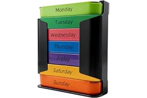 Weekly Pill Organizer, 7-Day Medication Organizer, Portable Food Grade Medicine Box Square, Convenient Four Times-a-Day Drawe