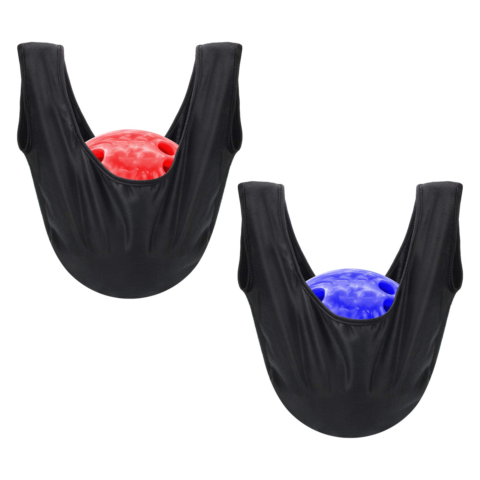 COITEK Bowling Seesaw Bag 2 Pack, Bowling Polisher Bag Carrier Ball Cleaner Holder Bag Bowling Cleaner Towel(Black)