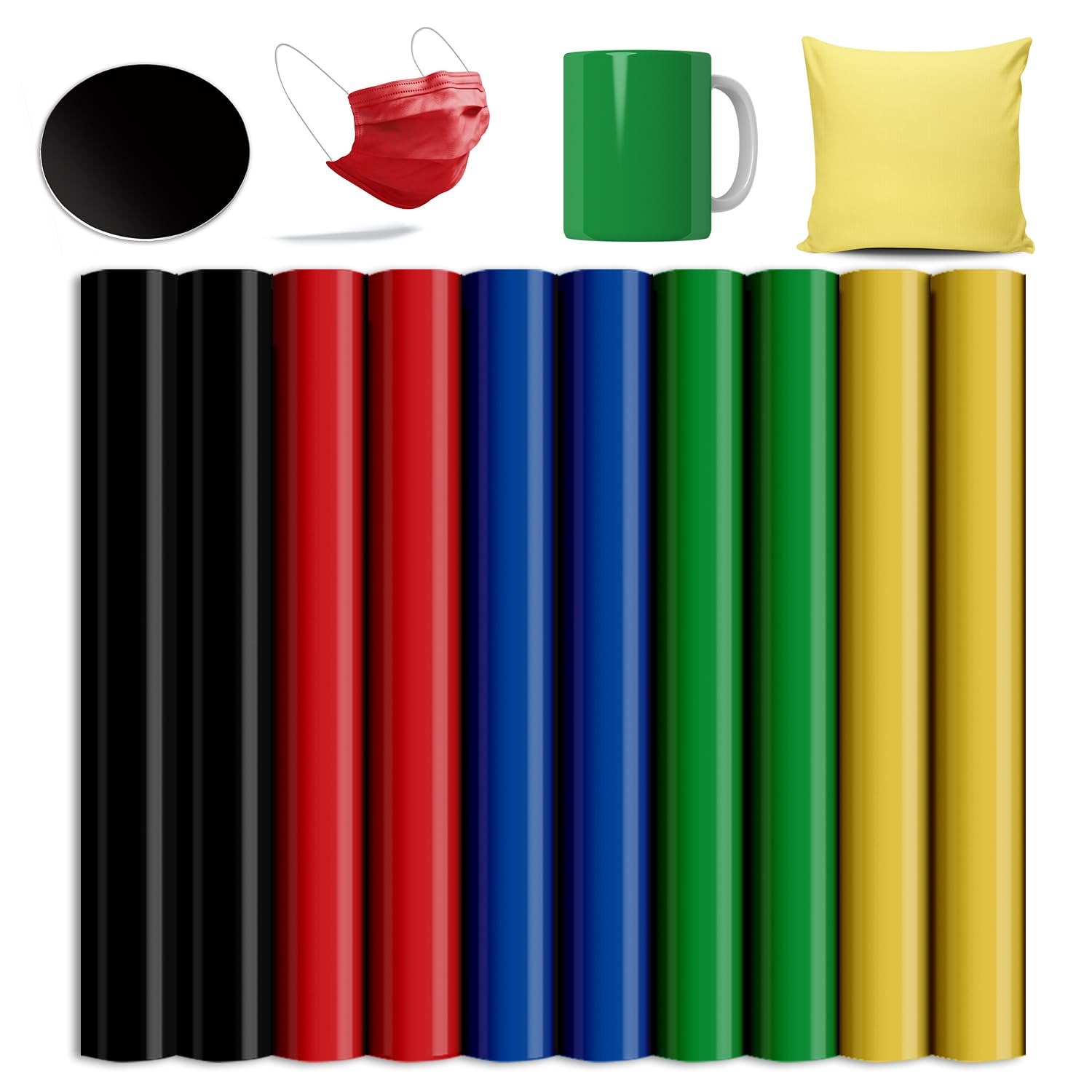 Insoluble Transfer Sheets Bundle for Mug,12"x12Insoluble Sheets for Sublimation,Black Red Blue for Blank T-Shirts Cup Coasters Mug,10PCS