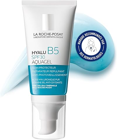 La Roche Posay Hyalu B5 Aquagel LSF 30, Aufpolsternde und regenerierende Anti-Aging-Feuchtigkeitscreme mit Hyaluron, Antioxidantien und hohem Lichtschutzfaktor, 50 ml