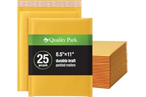 Quality Park Bubble Mailers, 8.25 x 11 Inch, Kraft Padded Envelopes, Durable Brown Shipping Envelopes, Self Seal Closure, 25 Per Box (QUA85759)