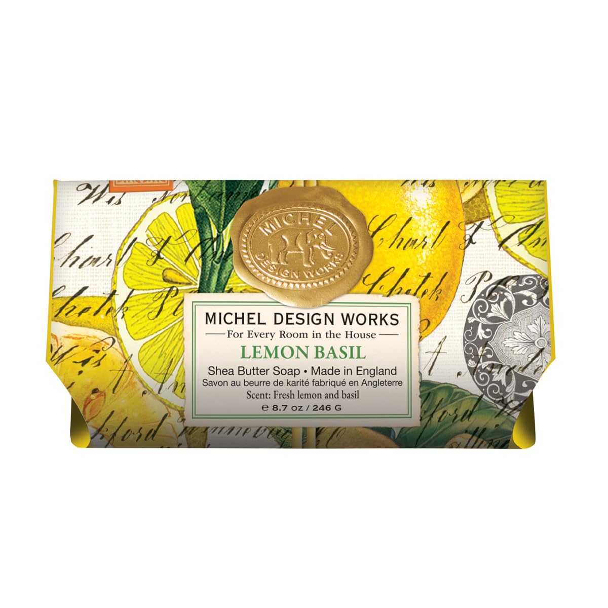Lemon Basil Large Soap Bar - Artisan Soap by Michel Design Works (9.0oz/260g)