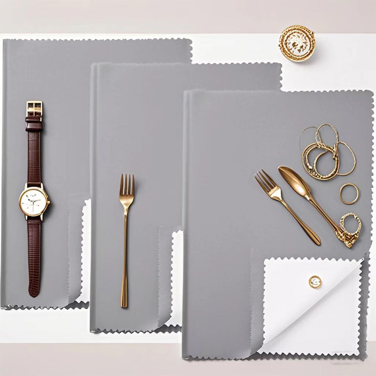 Pro Size Polishing Cloth Large Cleaning Cloths for Gold Silver and Platinum Jewelry Coins Watch, Silverware 11 x 14 inches Each Tarnish Remover Keeps Jewelry Shining (3PCS)