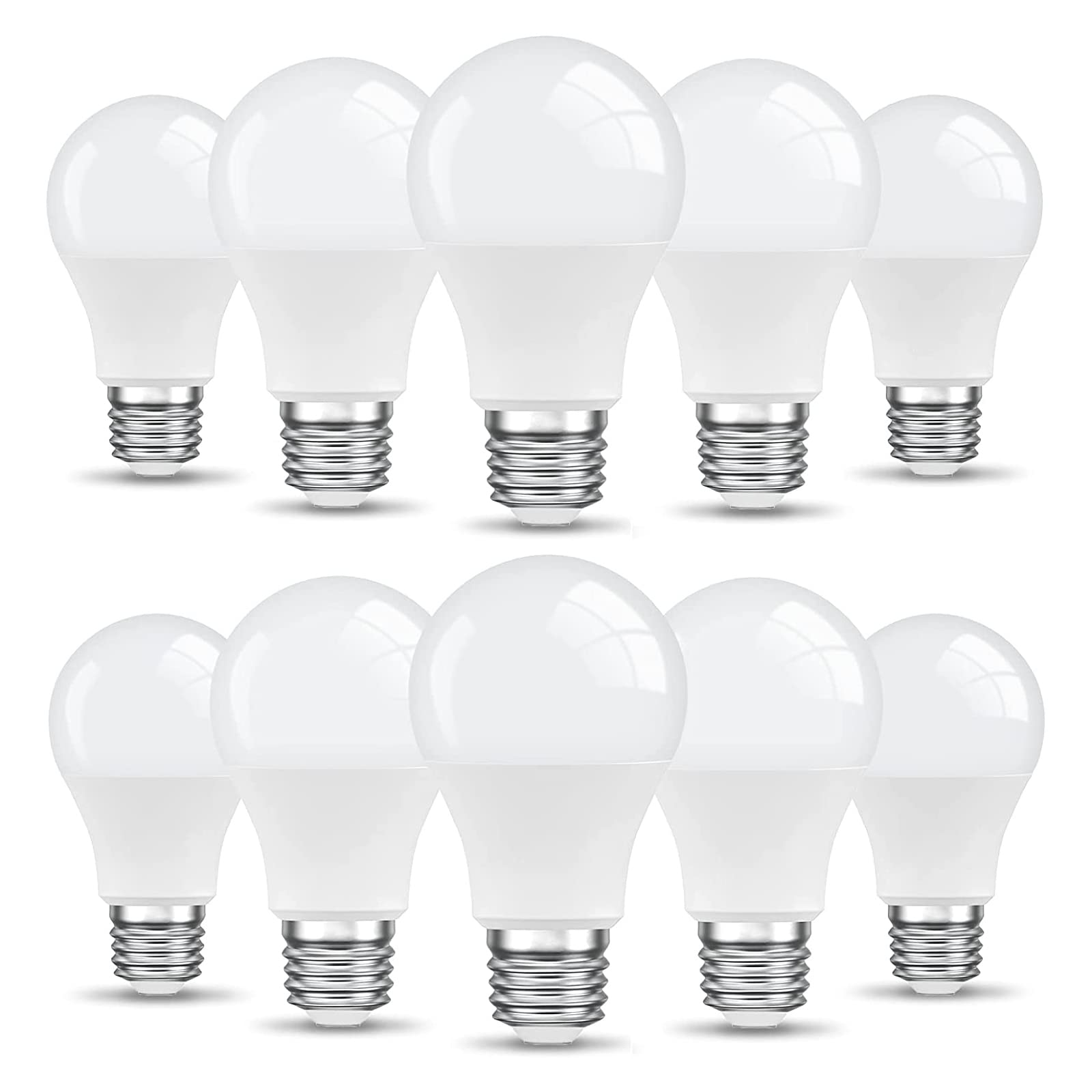LEDYA E27 Screw Bulb, 9W 806LM E27 LED Lights Bulbs, 60W Incandescent Bulb Equivalent, 3000K Warm White, A60 Energy Saving Lamp Bulb, Pack of 10