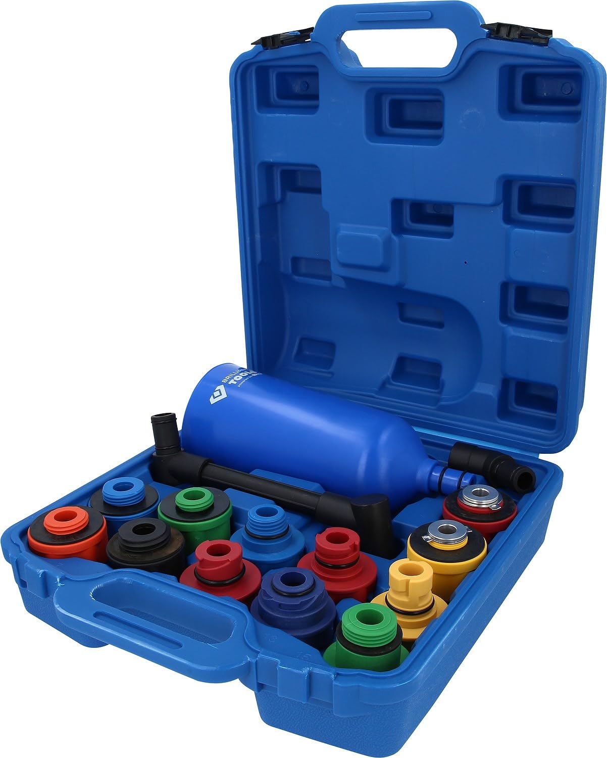 BRILLIANT TOOLS BT711110 Master Oil Filling Funnel Set with Rotating Angle Arm 15 Pieces [Powered by KS TOOLS]