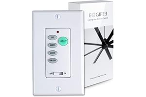 EOGIFEE UC9050T Universal Ceiling Fan Control 3 Speed Wall Control Mounted Fan Full Range Dimmer CHQ9051T