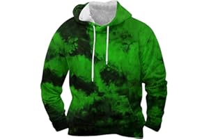 WODCEEKE Men's Tie Dye Graphic Hoodies Fleece Hooded Sweatshirts Winter Warm Fashion Drawstring Pullover Tops with Pocket