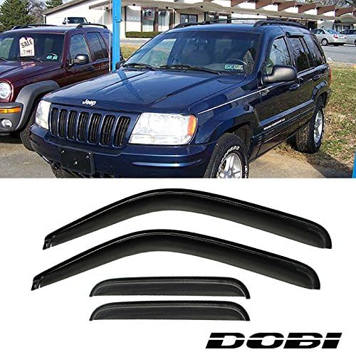 D/B 4pc Fit 99-04 Grand Cherokee WJ Sun/Rain Guard Smoke Vent Shade Window Visor