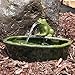 Sunnydaze Ceramic Solar-Powered Water Fountain - Green Glaze - Low-Voltage Submersible Pump with Filter - Frog
