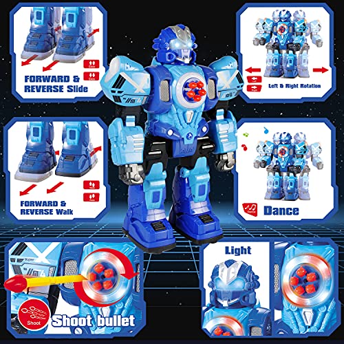 Large Remote Control Robot For Kids 10 Channel RC Toys Shoots Missiles, Walks, Talks & Dances