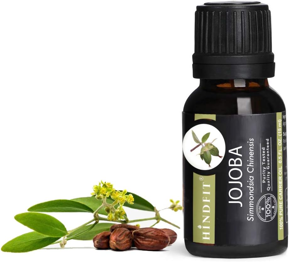 Hindfit 100% Pure Jojoba Oil, Therapeutic Grade cold pressed Jojoba Oil(15 ml)