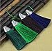 Babycola's Mum 18 Colors 10pcs Silky Handmade (2.4'') Soft Fiber Tassels with Antique Silver Cap((Mixed Randomly)