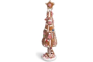 Okuna Outpost Gingerbread Christmas Tree, 15 Inch Christmas Decoration, Christmas Centerpiece for Table, Ideal for Family and Friends
