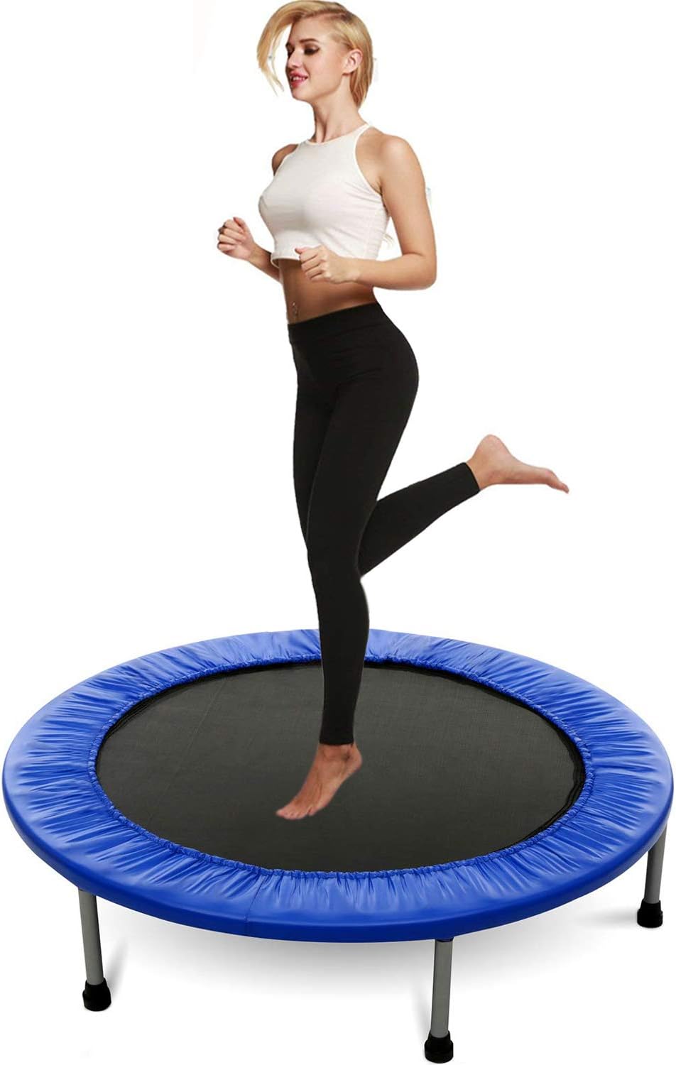 38/40 Inch Mini Exercise Trampoline for Adults or Kids - Indoor Fitness Rebounder Trampoline with Safety Pad | Max. Load 220LBS