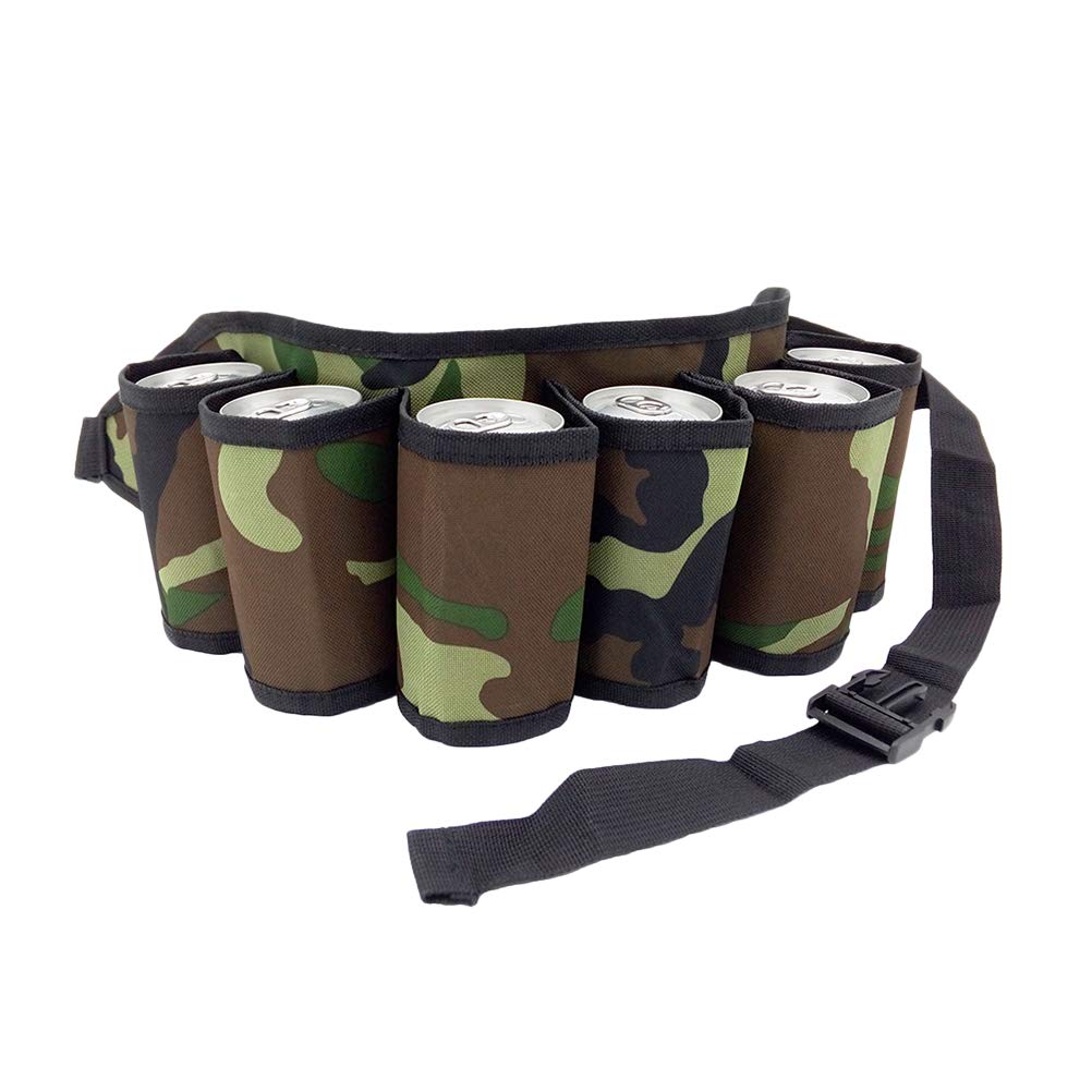 Vosarea Beer belt Mountaineering Waist Bag Outdoor fishing Drink Backpack 6 Bottles of Beer Outdoor Supplies -(Camouflage)