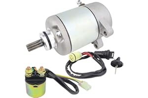 STABSOLI Starter Motor & Solenoid Relay & Ignition Switch Replacement for Honda 350 Fourtrax Rancher TRX350FE TRX350FM TRX350TE TRX350TM 2000-2006 31200-HN5-671, 31200-HN5-M01, 31200-HN5-A81, 18607