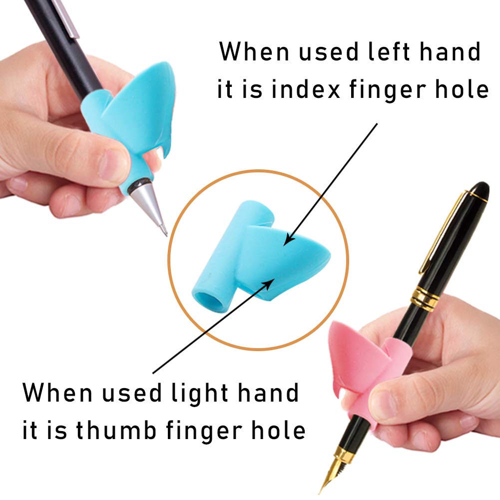 Pencil Grips,9pcs Kids Pencil Holder Writing Training Silicone Pencil Aid Grip Set Fish Dolphin Grip Butterfly Grip 3 Fingers Pencil Grip