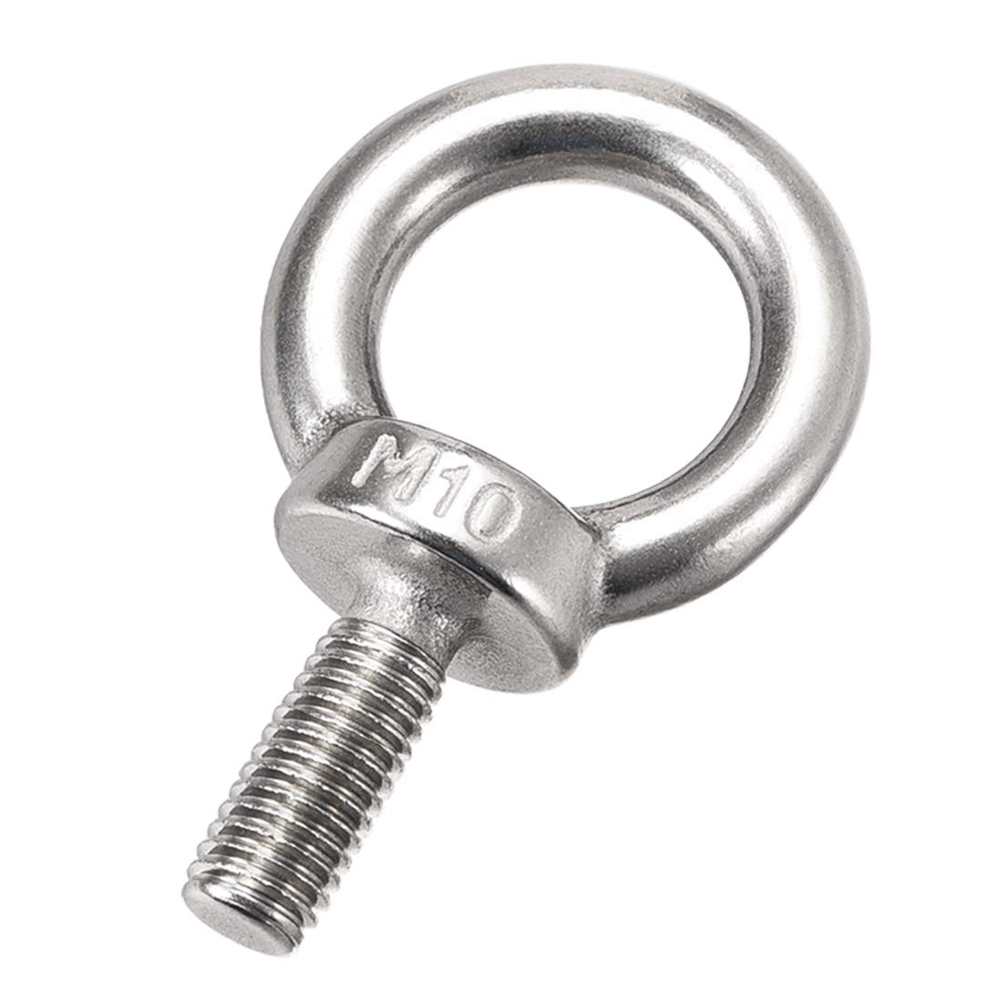 Sourcingmap Lifting Eye Bolt M10 x 25mm Male Thread 304 Stainless Steel for Hanging, Pack of 2