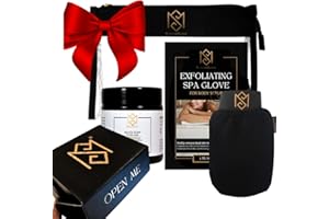 MS Exfoliating Glove Kessa Mitt Body Scrubber - Dead Skin Remover Shower Glove for Dead Skin Scrubbing and Deep Pore Cleansing - by MoroccanSource (3 Piece spa Set)