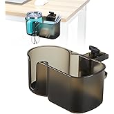 KEMIMOTO Desk Cup Holder, Caddy Table Organizer for Office Table, Lawn Chair, Golf Cart, Pontoon Boat, Suitable for Most 18-32 oz Bottles, Transparent Brown