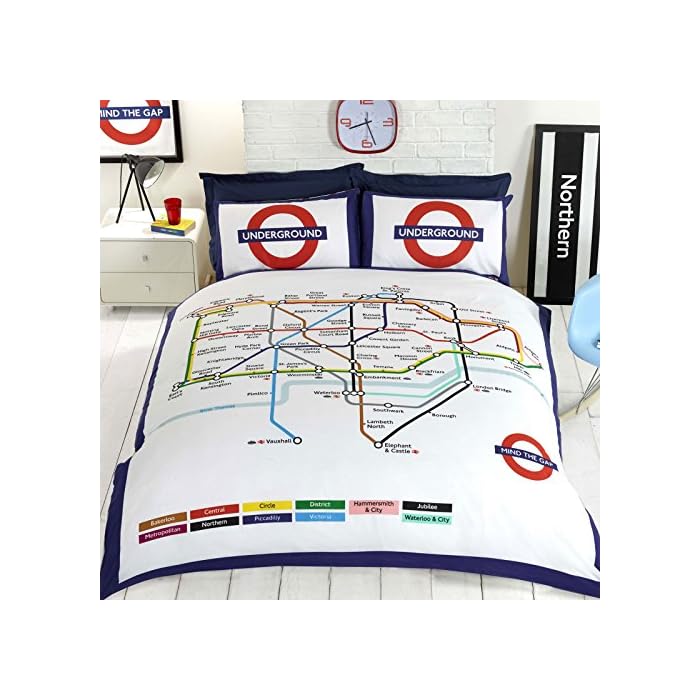 Buy London Underground Tube Map Double/US Full Duvet Cover and
