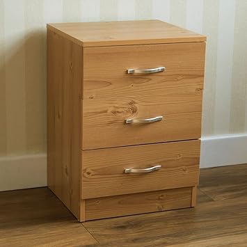 Home Discount Pine Chest Of Drawers 3 Drawer With Metal Handles