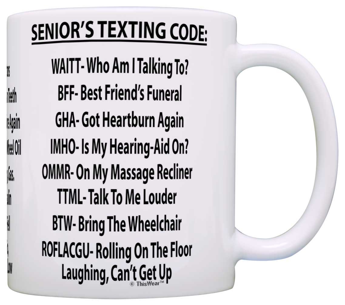 Retirement Gag Gift Senior's Texting Code Office Humor Coworker Gag