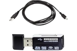 Replacement USB Cable for Canon EOS Rebel T6 DSLR Camera, USB Computer Cord for Canon EOS Rebel T6 DSLR Camera + Excelshoots Card Reader (6-Feet)