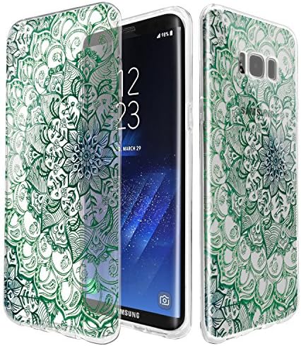 TPU Case For Samsung S8, Rubber Transparent Clear Back Thin protection Printed Cover Case ,Datura Mandala Sun Lace Flower Pattern ,Customized Design Rubber Silicone Skin Cover Samsung Galaxy S8 Case