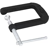 Performance Tool W3981 5 in. Deep Throat Cast Iron C-Clamp | 2.75-inch jaw opening. Heavy sliding T-handle and extra-large swivel base for automotive, woodworking. Rust-resistant