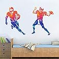 WOYINIS Watercolor Sport Player Wall Stickers Football Wall Decals Peel and Stick Sport Wall Decor Art Stickers for Kids Bedroom Playroom Office Classroom Decoration