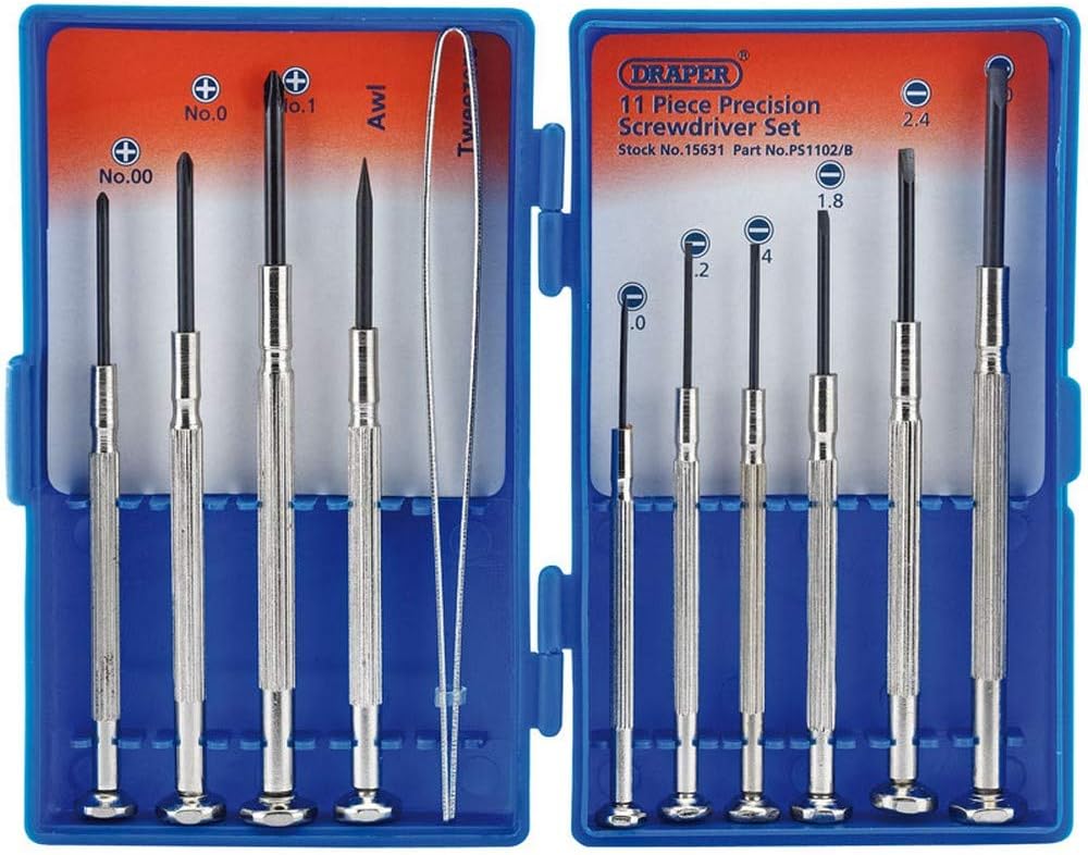 Draper 11 Piece Precision Screwdriver Set Carbon Steel DIY Professional Kit