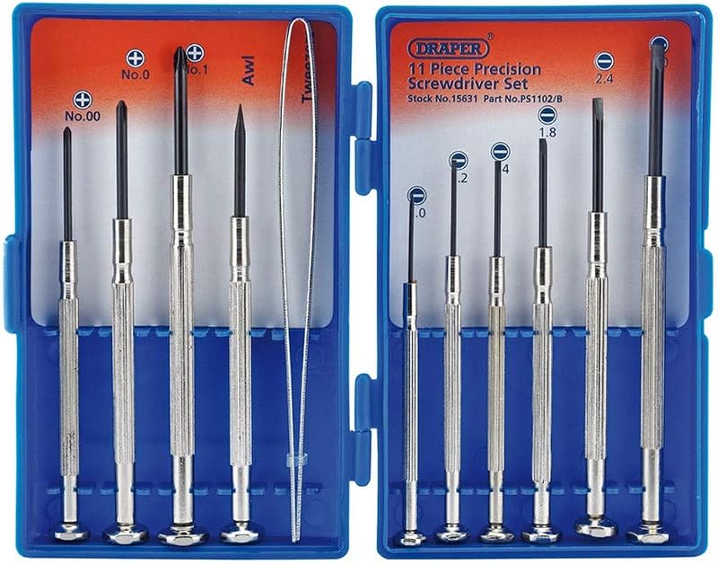 Draper 11 Piece Precision Screwdriver Set Carbon Steel DIY Professional Kit
