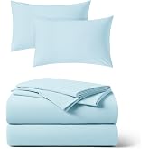 REST Buy 2 GET 30 Percent Off : 3PC Sheet Set Plus Extra Pillowcases Bundle at 30% Discount, in Light Blue, Queen Size