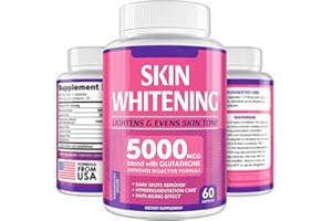 Glutathione Whitening Pills - 60 Capsules 5000mg Glutathione - Effective Skin Lightening Supplement - Dark Spots, Melasma & A