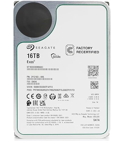 Amazon.com: Seagate 16TB 7200RPM HDD : Electronics