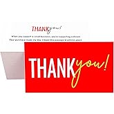 RXBC2011 Thank You Cards red and white Design with Appreciation Message 2x3.5 Inches Pack of 100