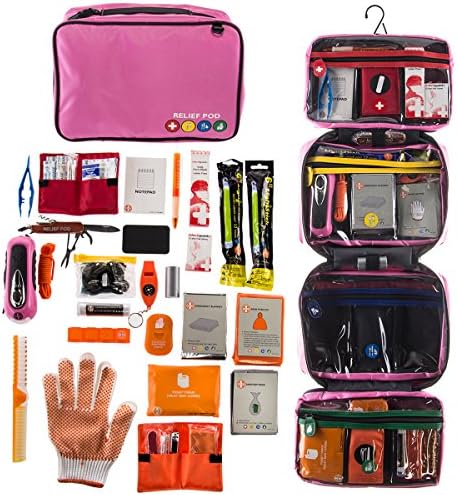Relief Pod International Emergency Kit For Home Or Camping, First Aid Kit For Car Roadside Survival