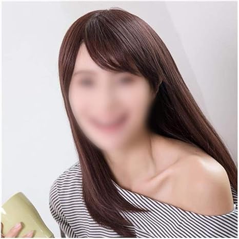 Amazon Co Jp Purui 女の子のコスプレパーティードレスの前髪本物の髪の女性フルかつらを持つ長いストレートヘア 色 Dark Brown ホーム キッチン
