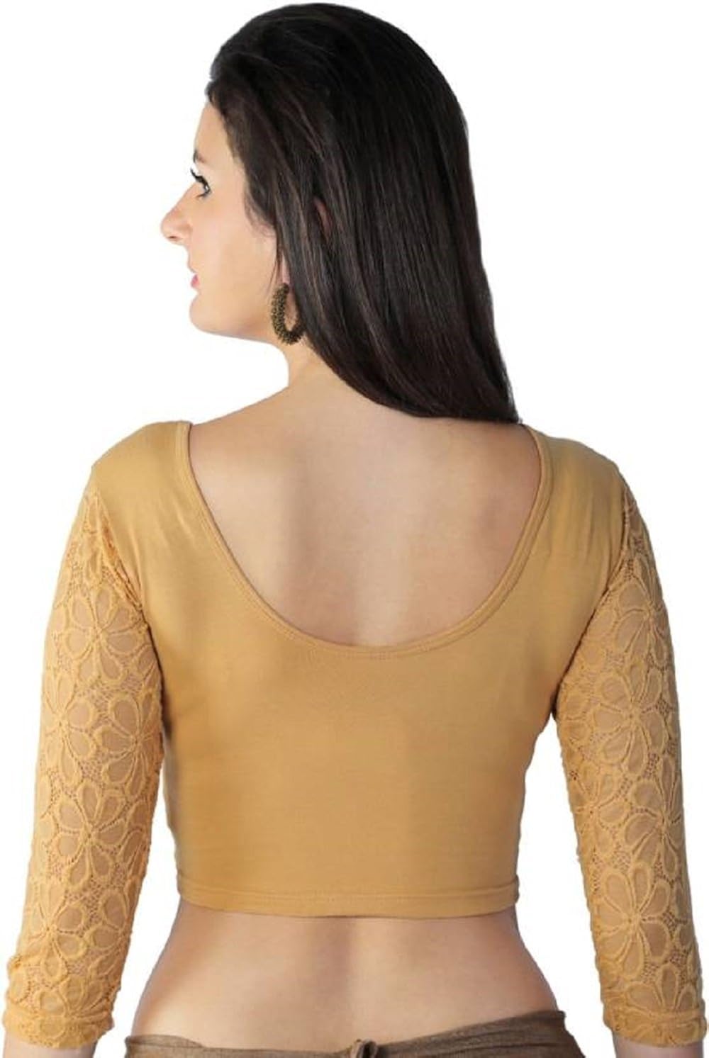 fressia fabrics women's stretchable readymade saree blouse crop top choli