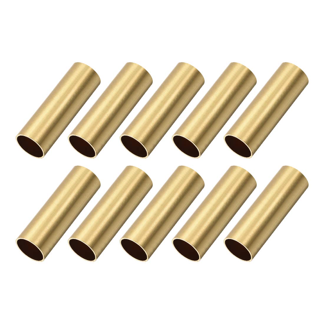 sourcing map Brass Round Tube, 10mm OD 0.5mm Wall Thickness 30mm Length Seamless Pipe Tubing for DIY Crafts 10 Pcs
